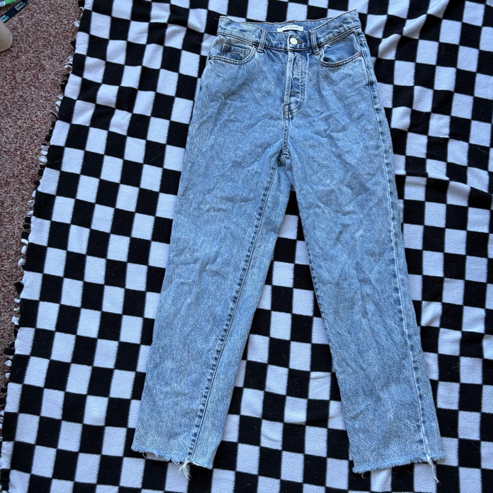 PacSun Light Blue Straight Leg Jeans, size 24, frayed hem